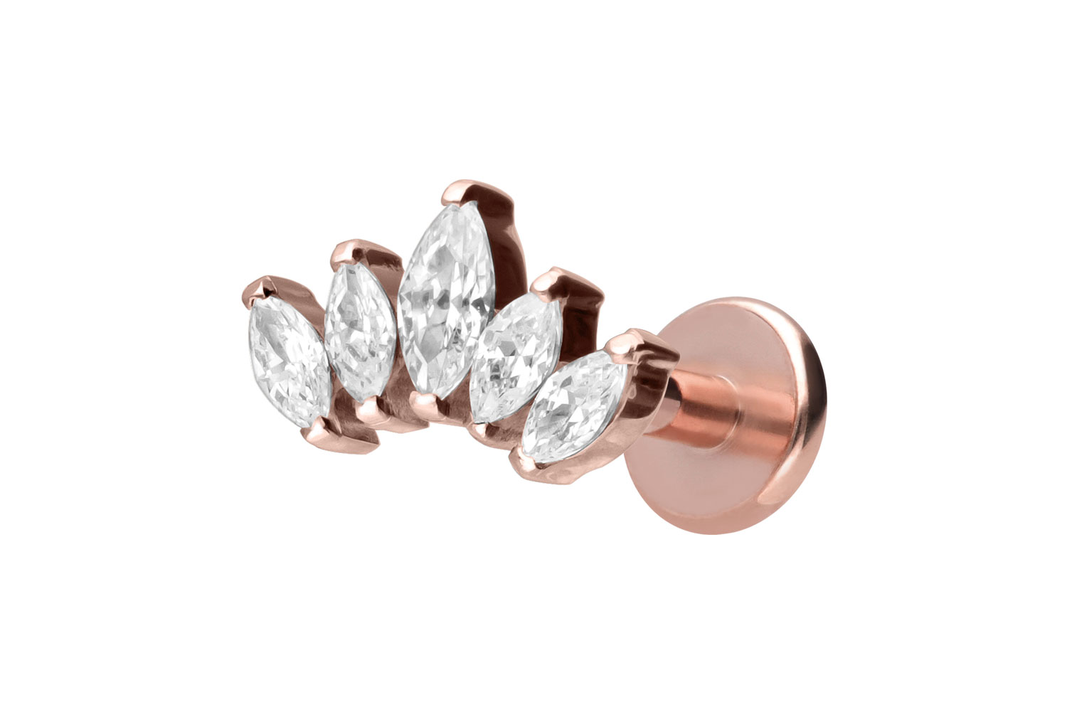 Titan Labret Piercing mit Innengewinde LOTUSBLÜTE